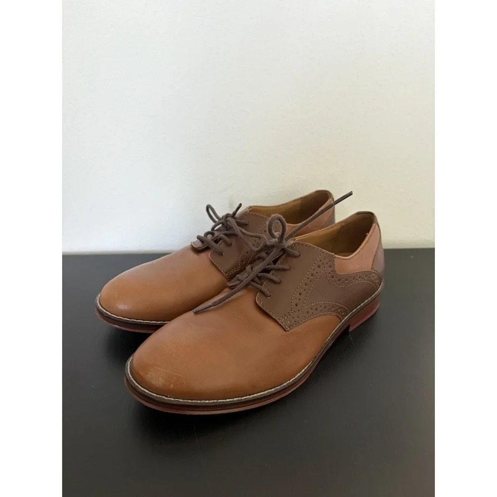 Johnston & Murphy Conard Saddle Dress Shoes Brown Leather Big Kids Boys 3
